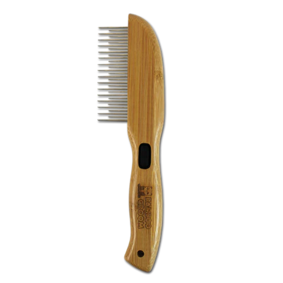 Bamboo Groom Rotating Pin Comb with 31 Rounded Pins