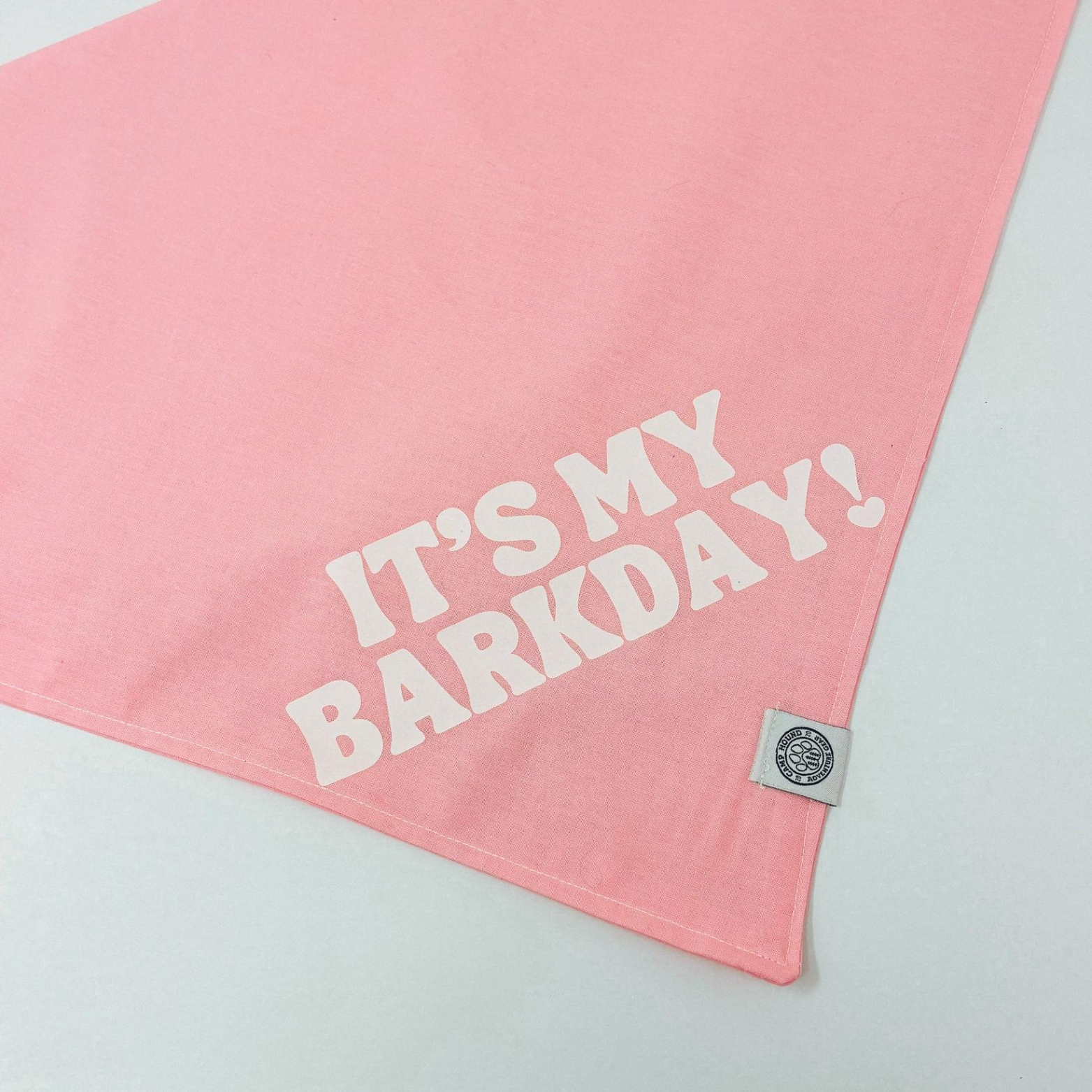 Camp Hound It's My BarkDay Dog Bandana Pink