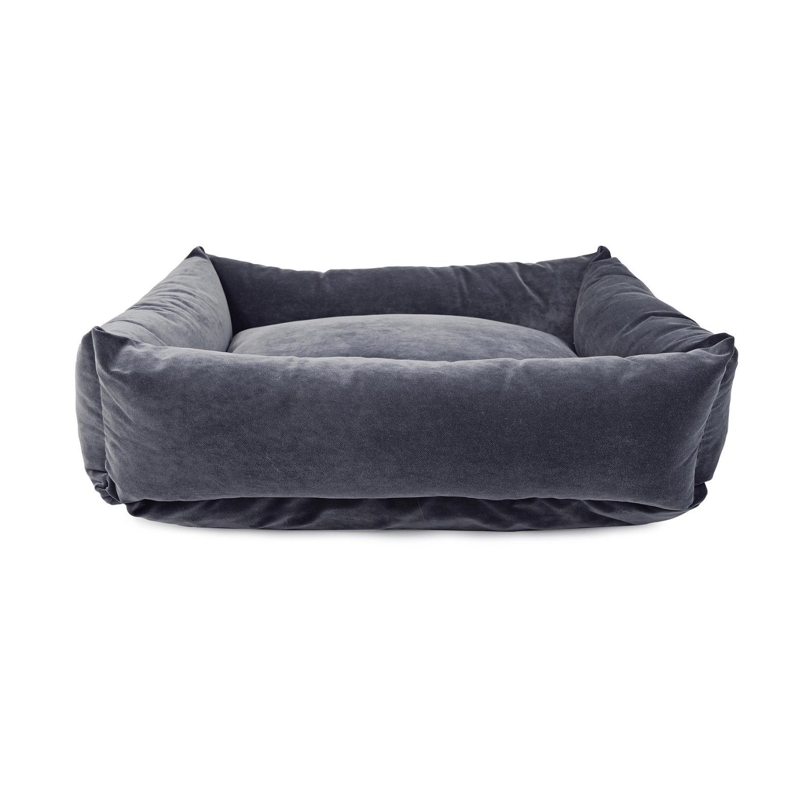 Carolina Pet Company Renewed Velvet Kuddler Dog Bed Dark Grey