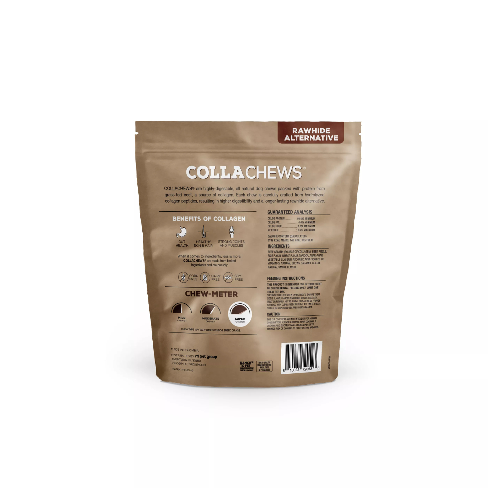 CollaChews Rawhide Alternative Collagen Chips Dog Treats Bully 11oz