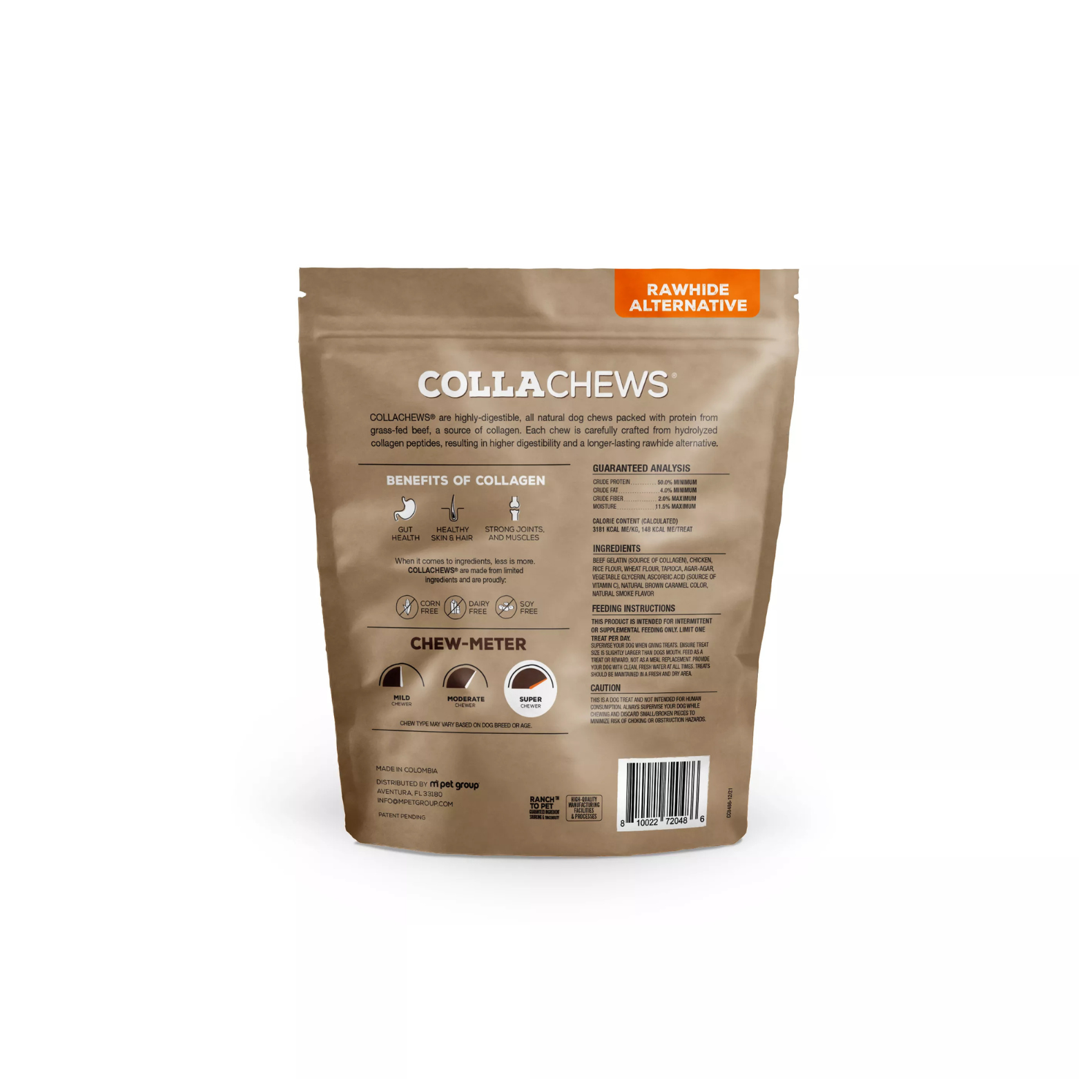 CollaChews Rawhide Alternative Collagen Chips Dog Treats Chicken 11oz