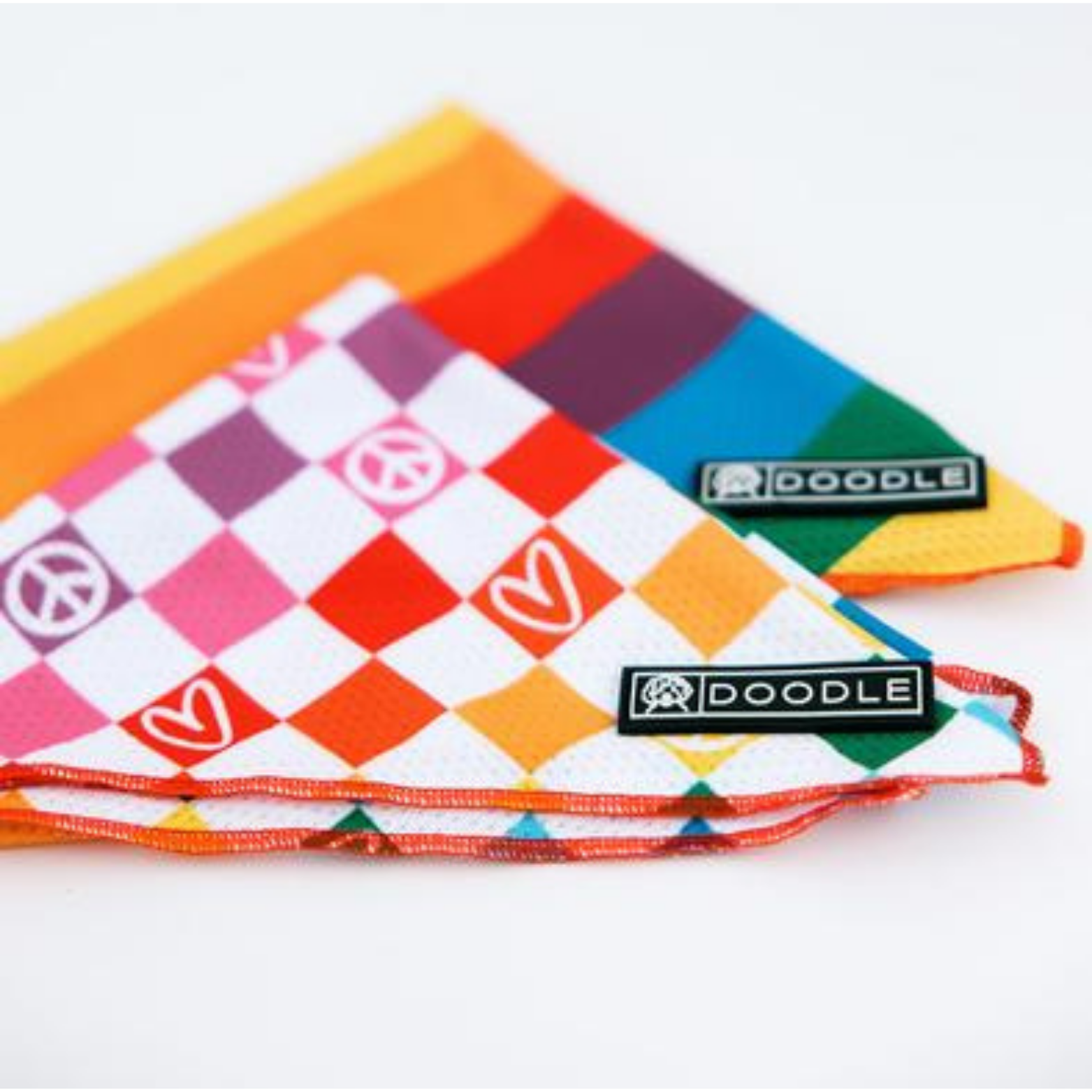 Doodle Pet Design Peace Love Pride Rainbow Dog Bandana
