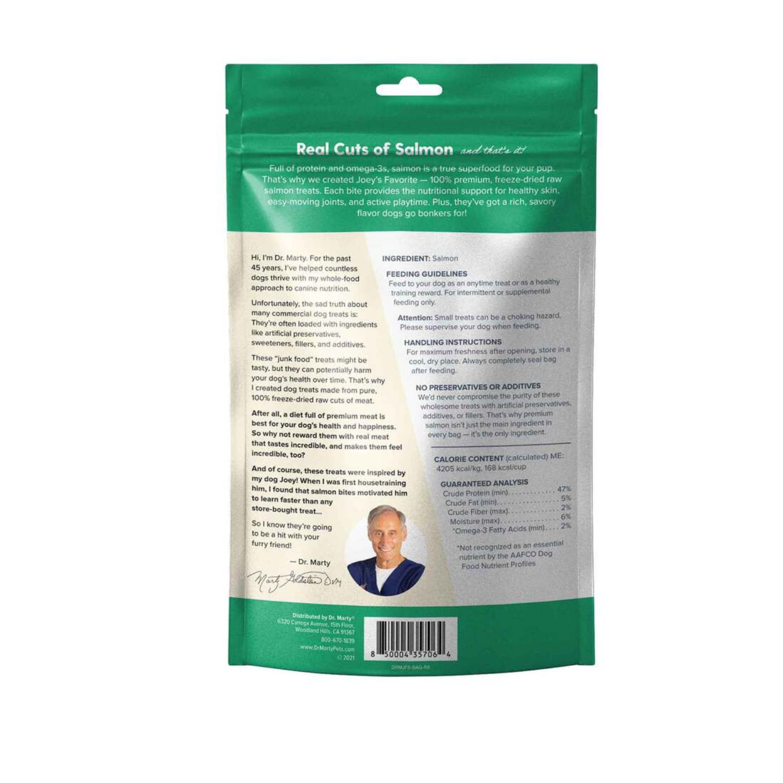 Dr. Marty Grain-Free Freeze Dried Dog Treats Joey's Favorite Salmon 4 oz