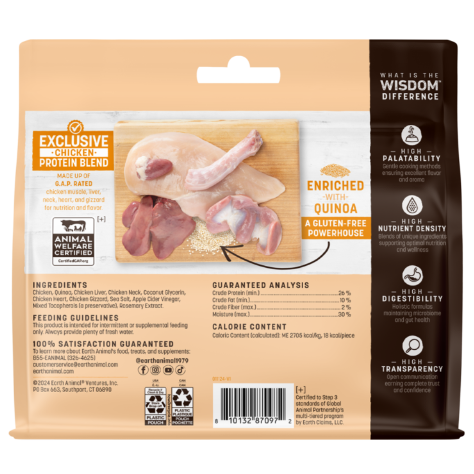 Earth Animal Wisdom Air-Dried Jerky for Dogs Chicken