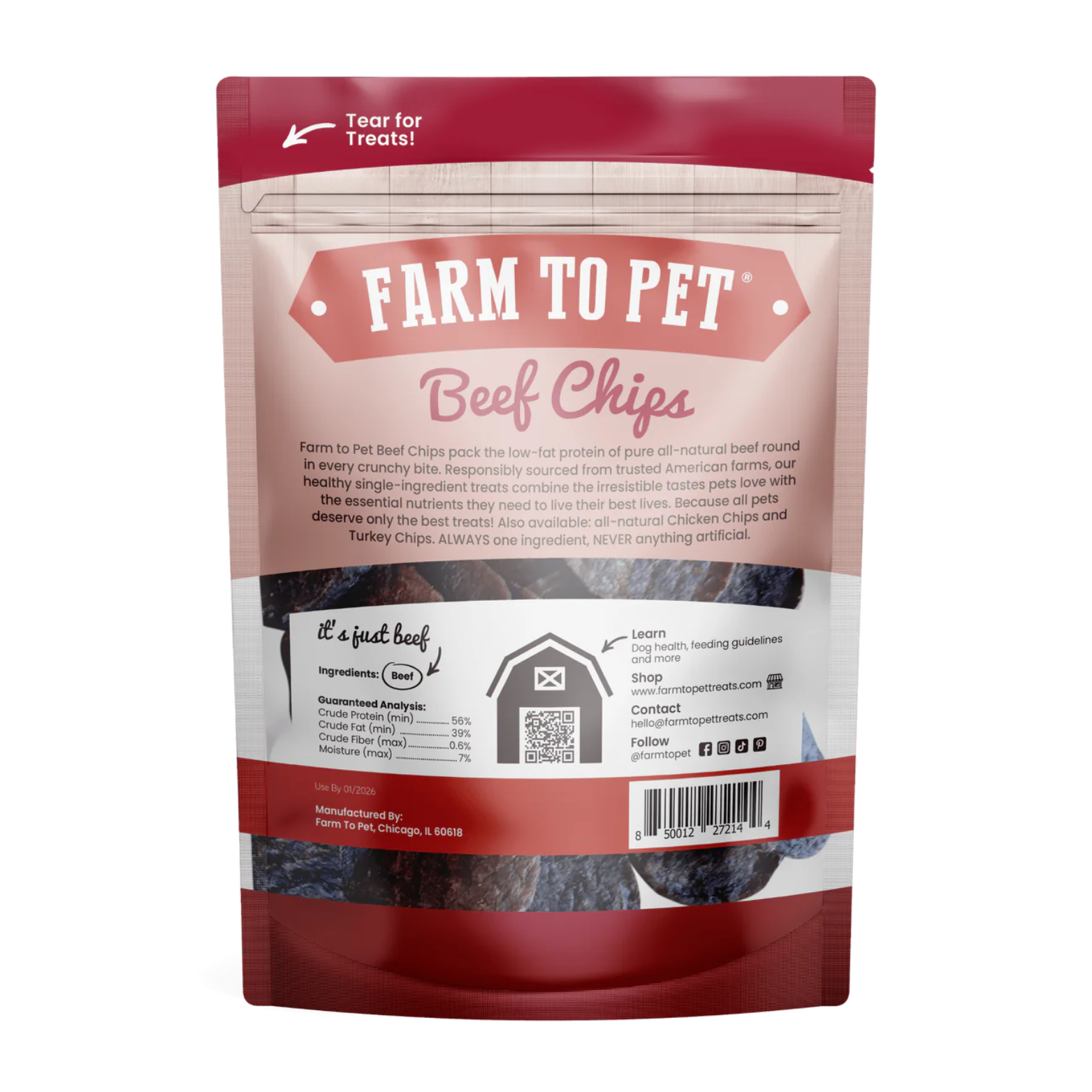 Farm To Pet Beef Chips Dog Treats