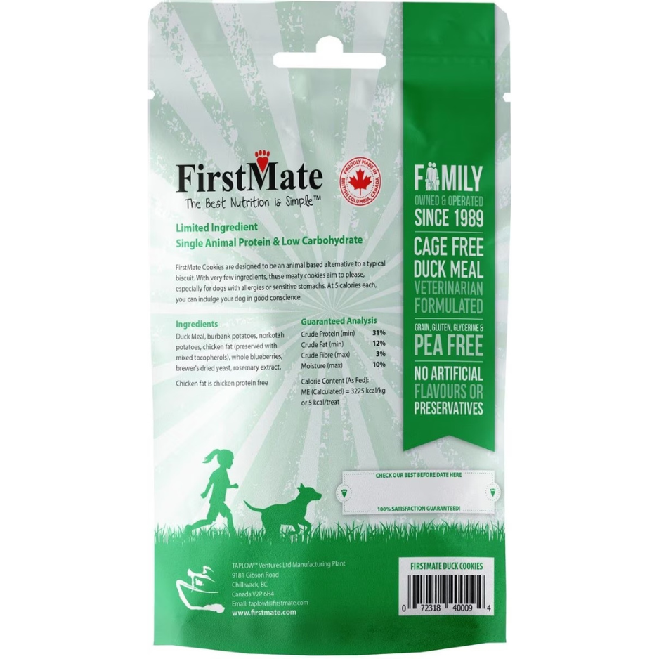 FirstMate Duck with Blueberry Dog Treats 8 oz