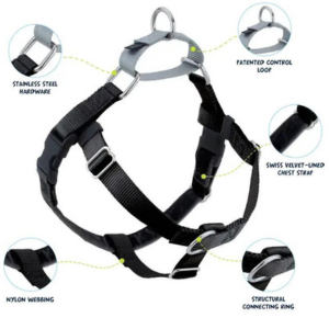 2 Hounds Design Freedom No-Pull Dog Harness With Leash Black - Mutts & Co.