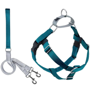 2 Hounds Design Freedom No-Pull Dog Harness With Leash Teal