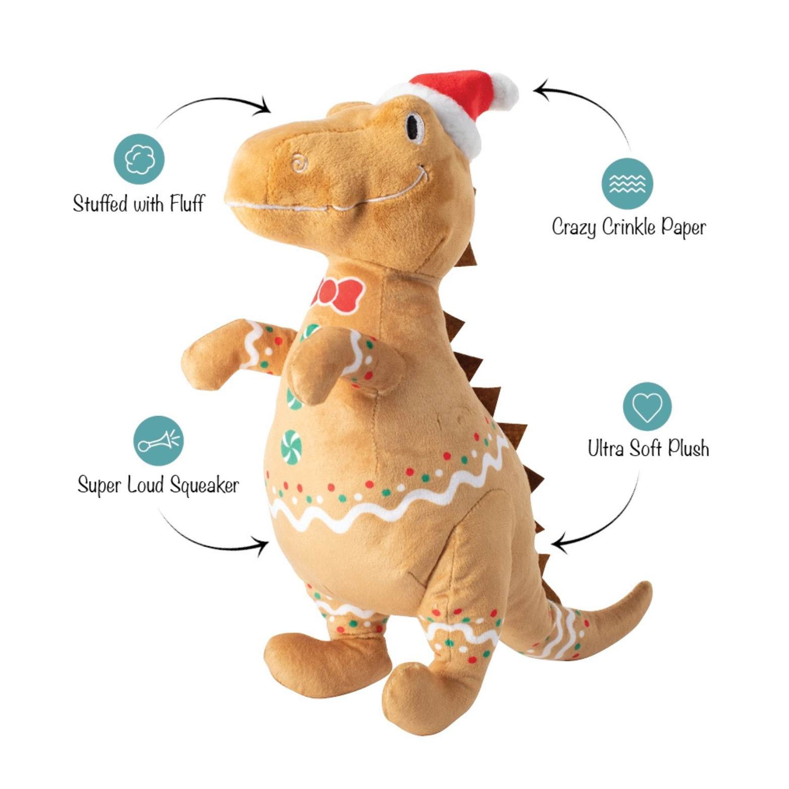 Pet Shop by Fringe Studio Cookie-Saurus Plush Dog Toy