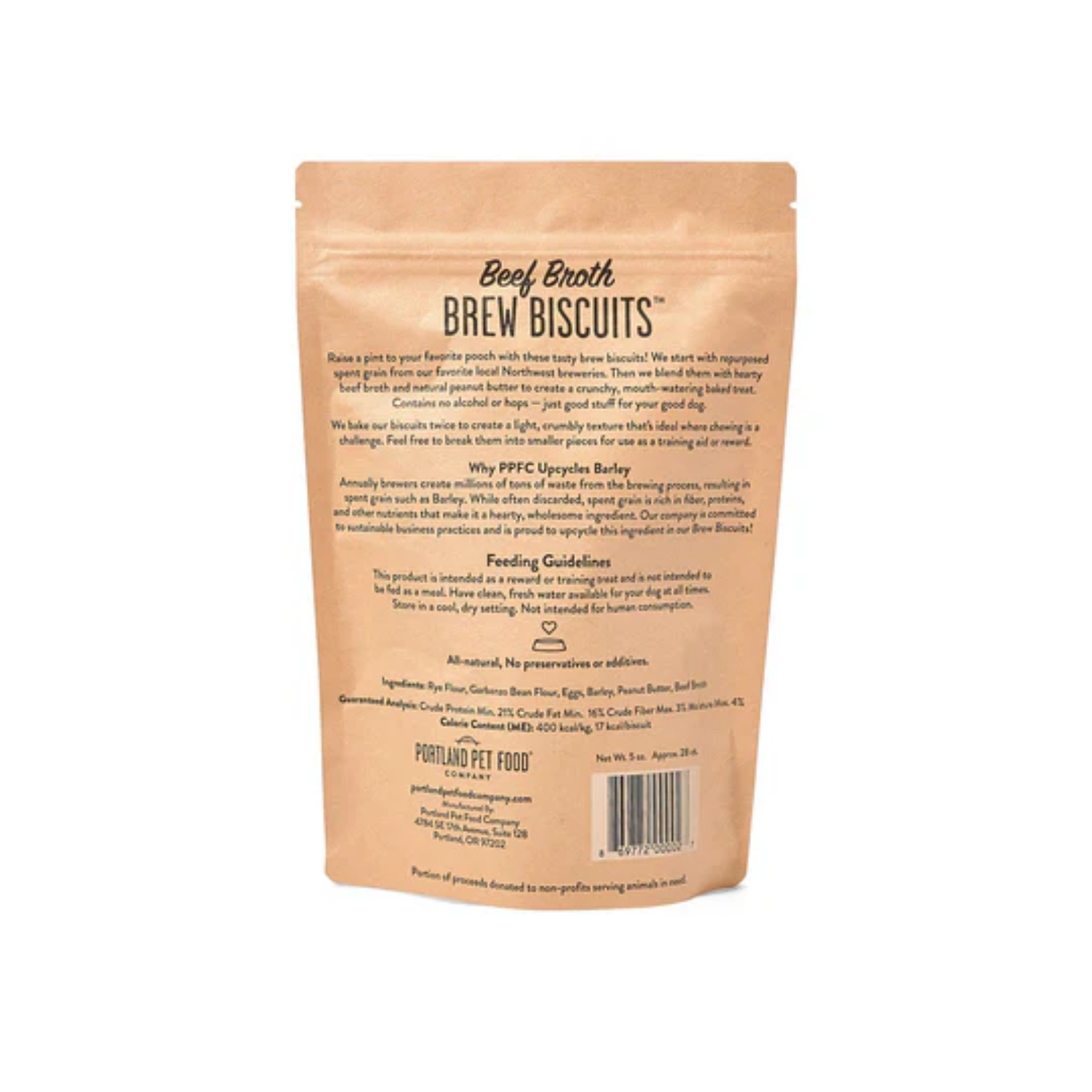 Portland Pet Food Company Beef Broth Brew Biscuits Crunchy Dog Treats 5oz