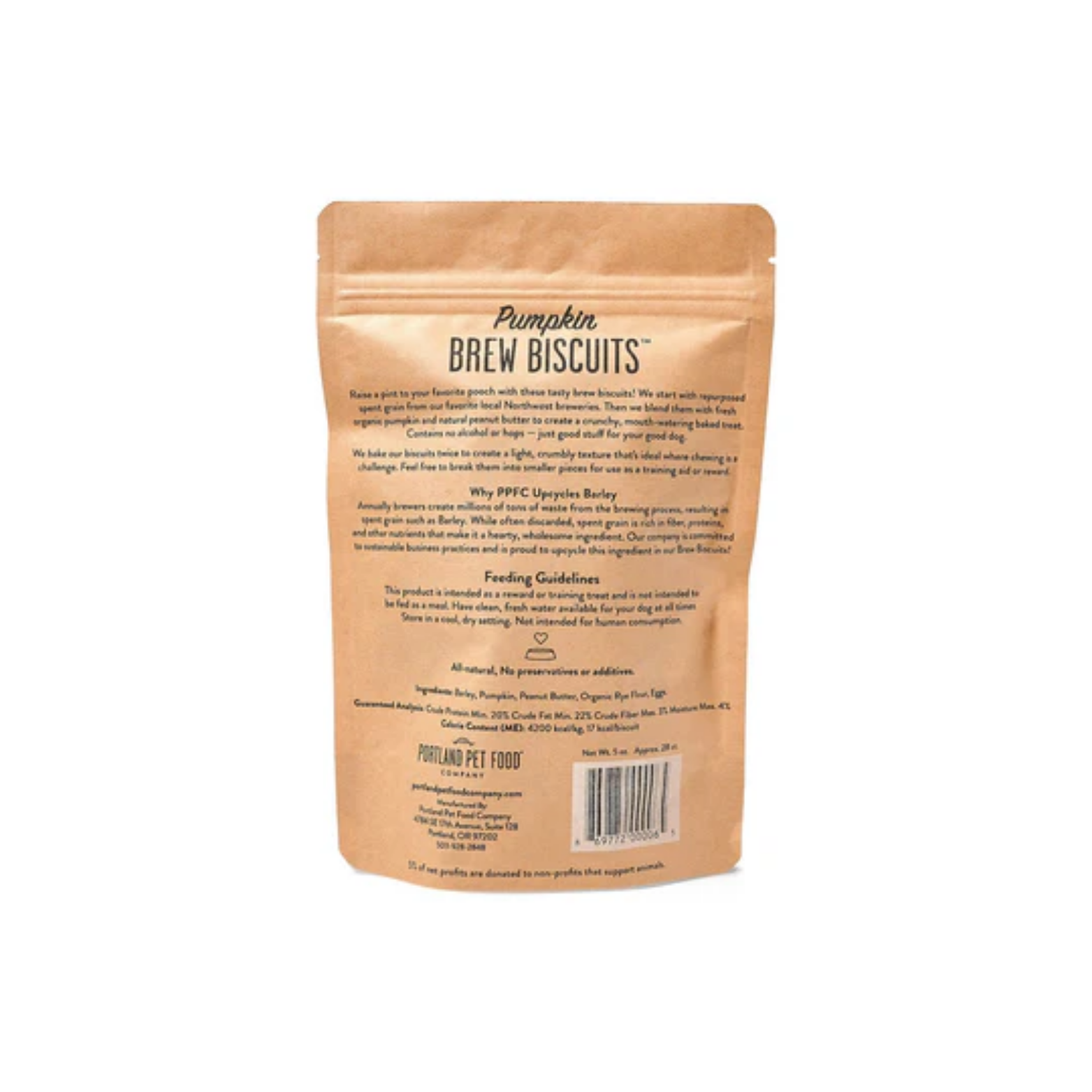 Portland Pet Food Company Pumpkin Brew Biscuits Crunchy Dog Treats 5oz