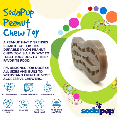 SodaPup Peanut eChew Durable Nylon Dog Chew and Enrichment Toy