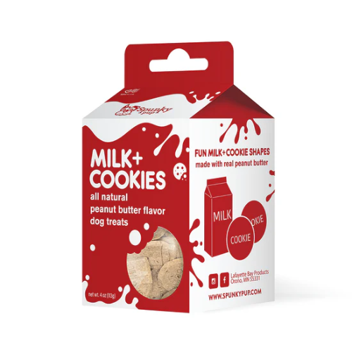 Spunky Pup Milk & Cookies Peanut Butter Dog Treats 4 oz