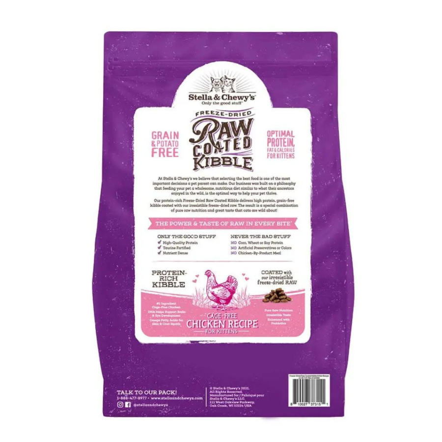 Stella & Chewy's Chicken Flavored Raw Coated Cage-Free Kitten Dry Cat Food - Mutts & Co.