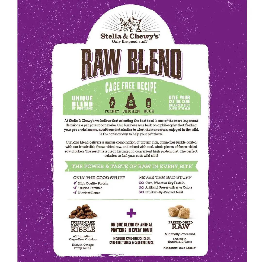 Stella & Chewy's Raw Blend Kibble Cage-Free Poultry Recipe Cat Food - Mutts & Co.