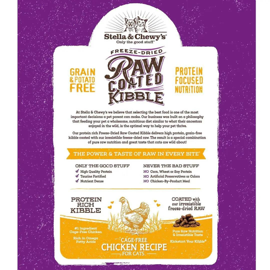 Stella & Chewy's Raw Coated Kibble Cage-Free Chicken Recipe Cat Food - Mutts & Co.