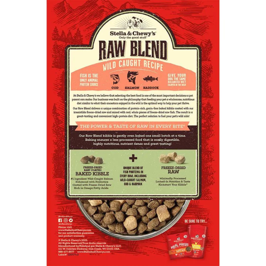 Stella & Chewy's Wild-Caught Salmon Raw Blend Recipe Kibble Dog Food - Mutts & Co.