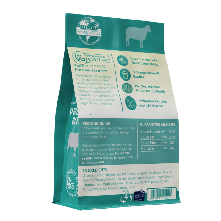 Steve's Real Food Freeze Dried Gut Boosting Protein Treats Lamb For Dogs and Cats