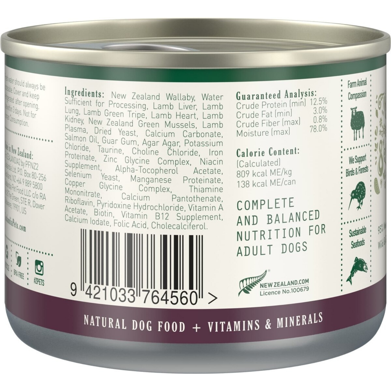Zealandia Grain-Free Wallaby Pate Canned Dog Food, 6 oz