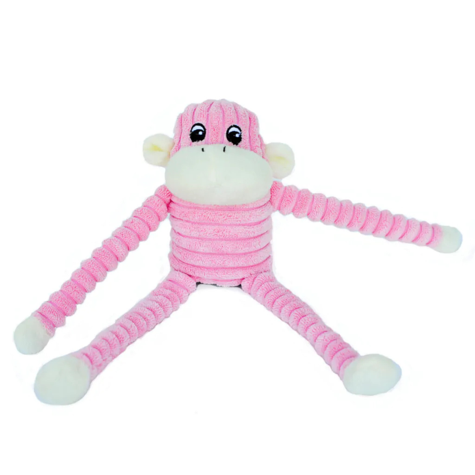 ZippyPaws Spencer the Crinkle Monkey Dog Toy, Pink, Small