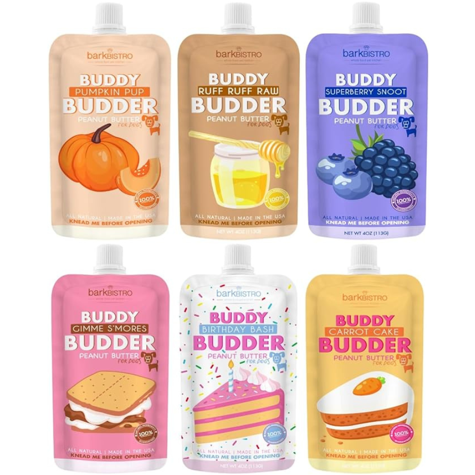 Bark Bistro Carrot Cake Budder Dog Peanut Butter Squeeze Packs 4oz