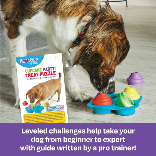 Brightkins Dog Cupcake Party! Interactive Treat Puzzle Dog Toy