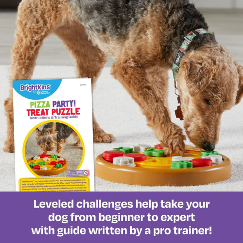 Brightkins Dog Pizza Party! Interactive Treat Puzzle Dog Toy