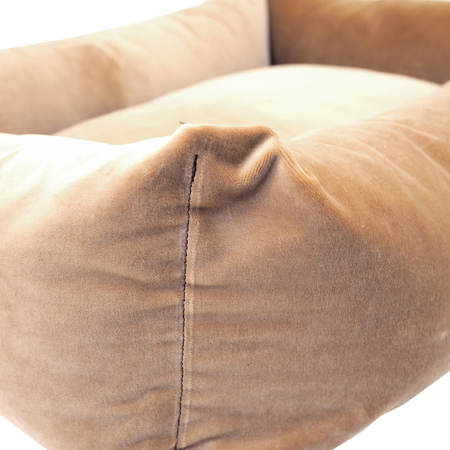 Carolina Pet Company Renewed Velvet Kuddler Dog Bed Tan