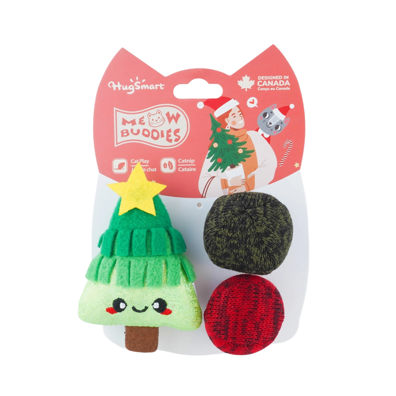 Hugsmart Pet Holiday Feline X-mas Tree Cat Toy