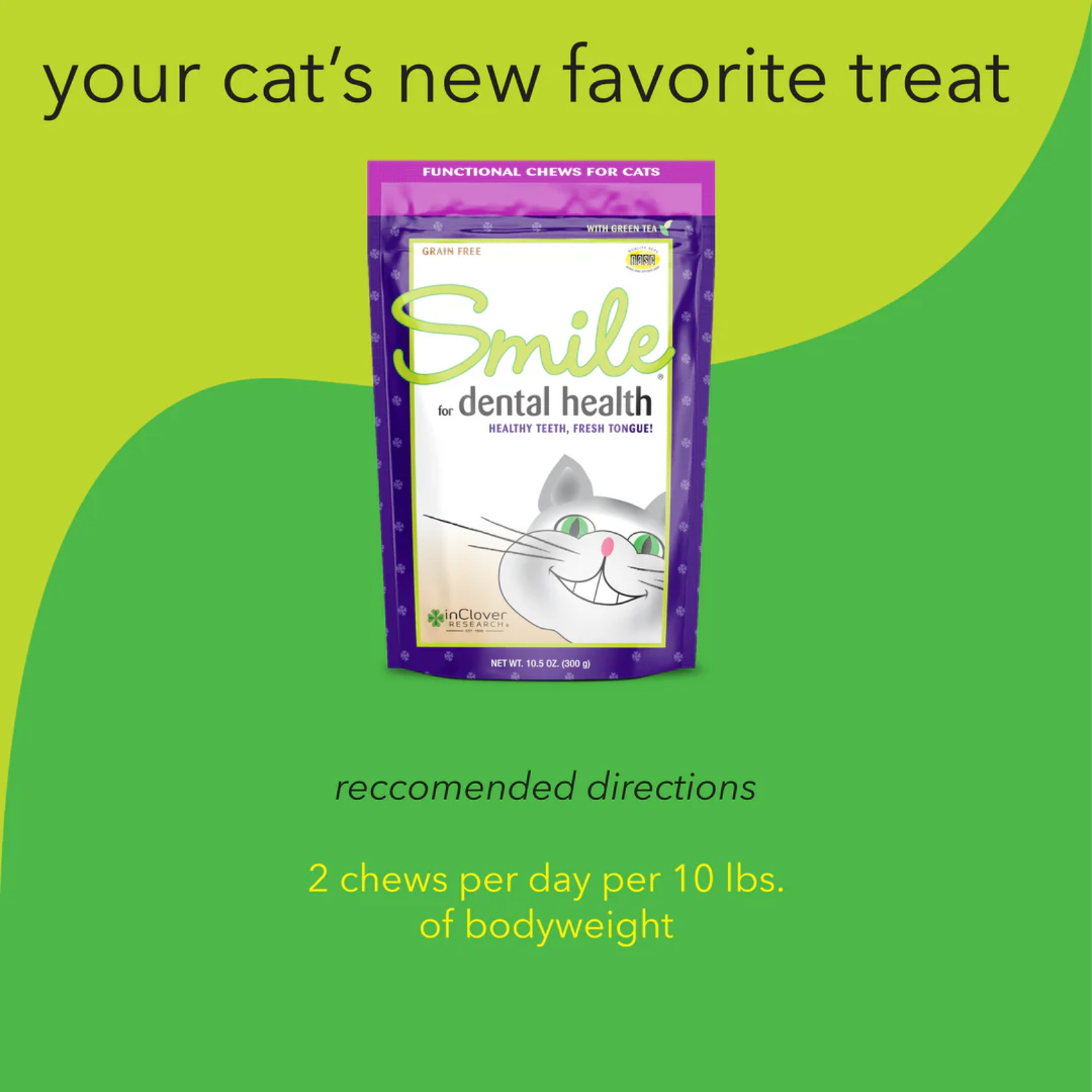 InClover Smile Dental Support Supplement Soft Chew for Cats