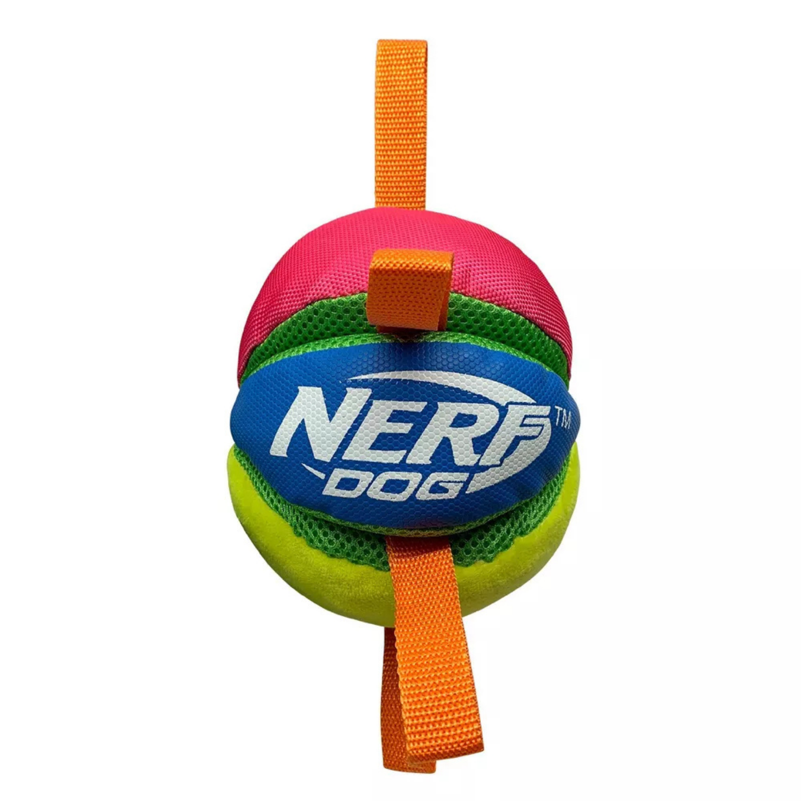 Nerf Dog Squeak & Crunch Wedge Dog Toy with Straps, 5.5"