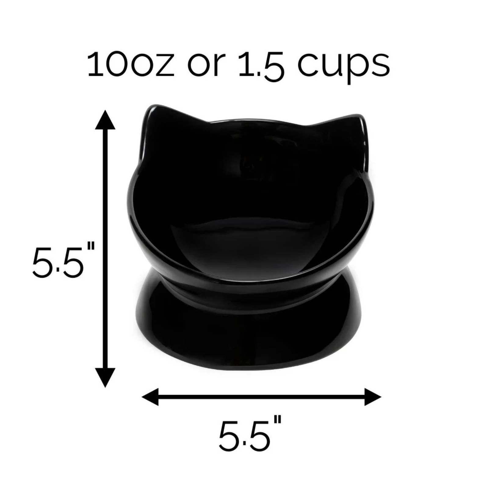 Park Life Designs Oscar Tilt Food Dish for Cats 5" Black