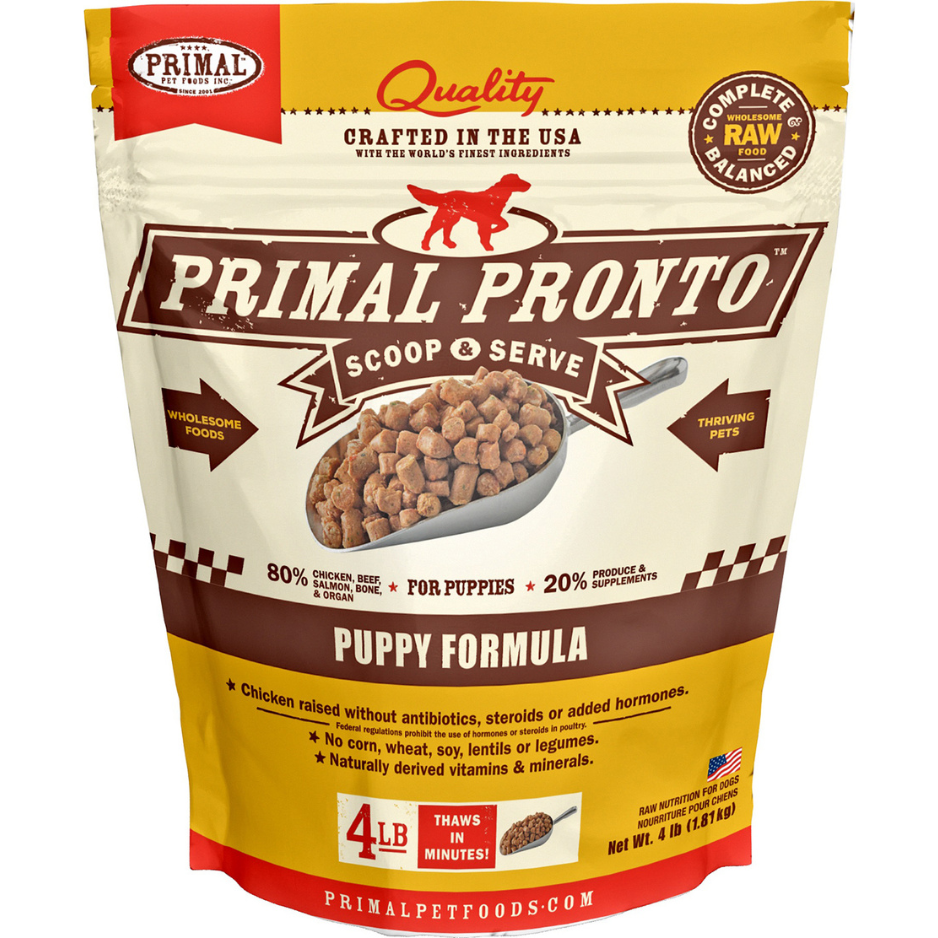 Primal Pronto Puppy Formula Raw Frozen Dog Food 4lb