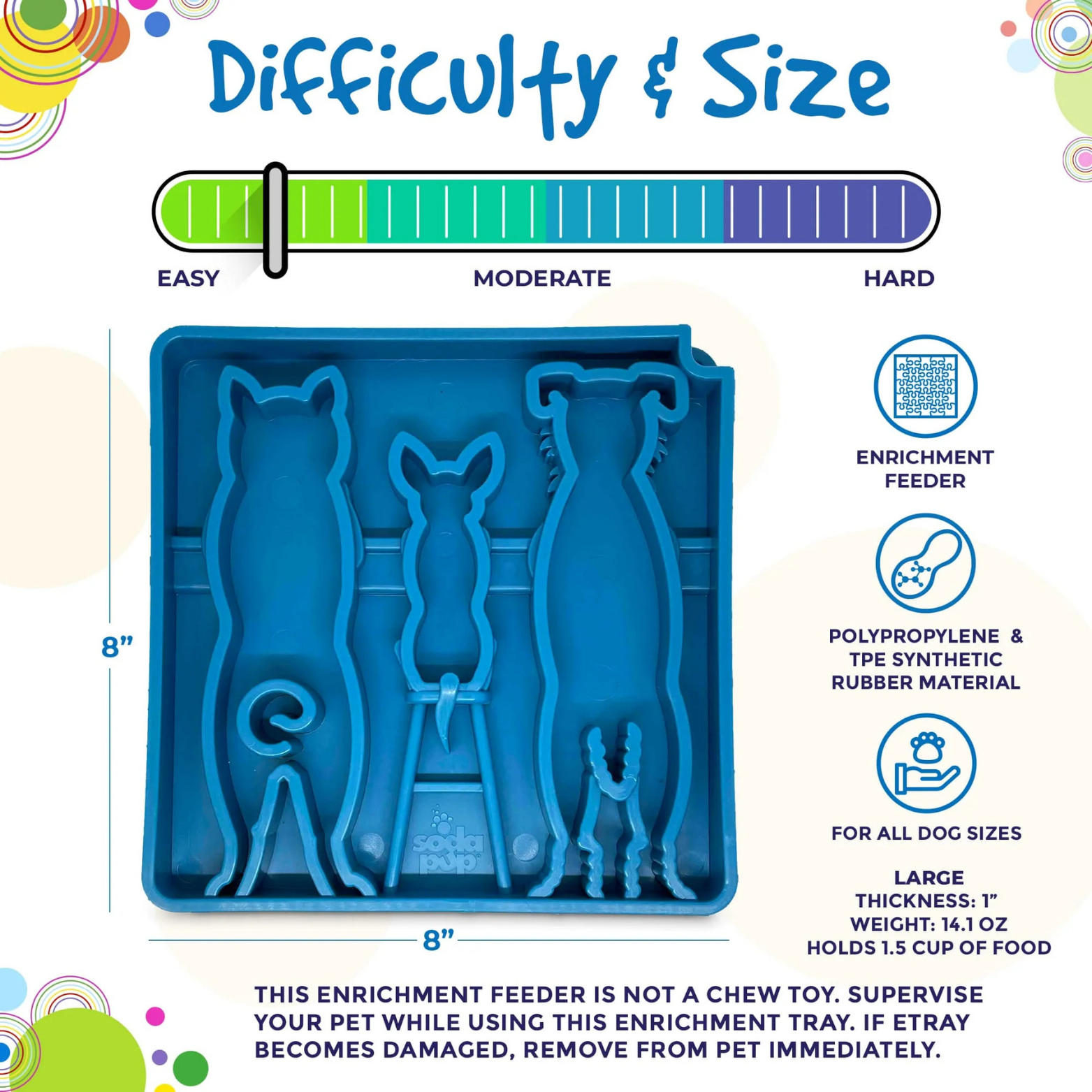 SodaPup Waiting Dogs Design Etray Enriching Shallow Slow Feeder for Dogs
