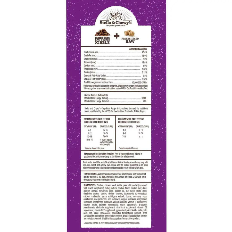 Stella Chewy s Raw Blend Kibble Cage Free Poultry Recipe Cat Food