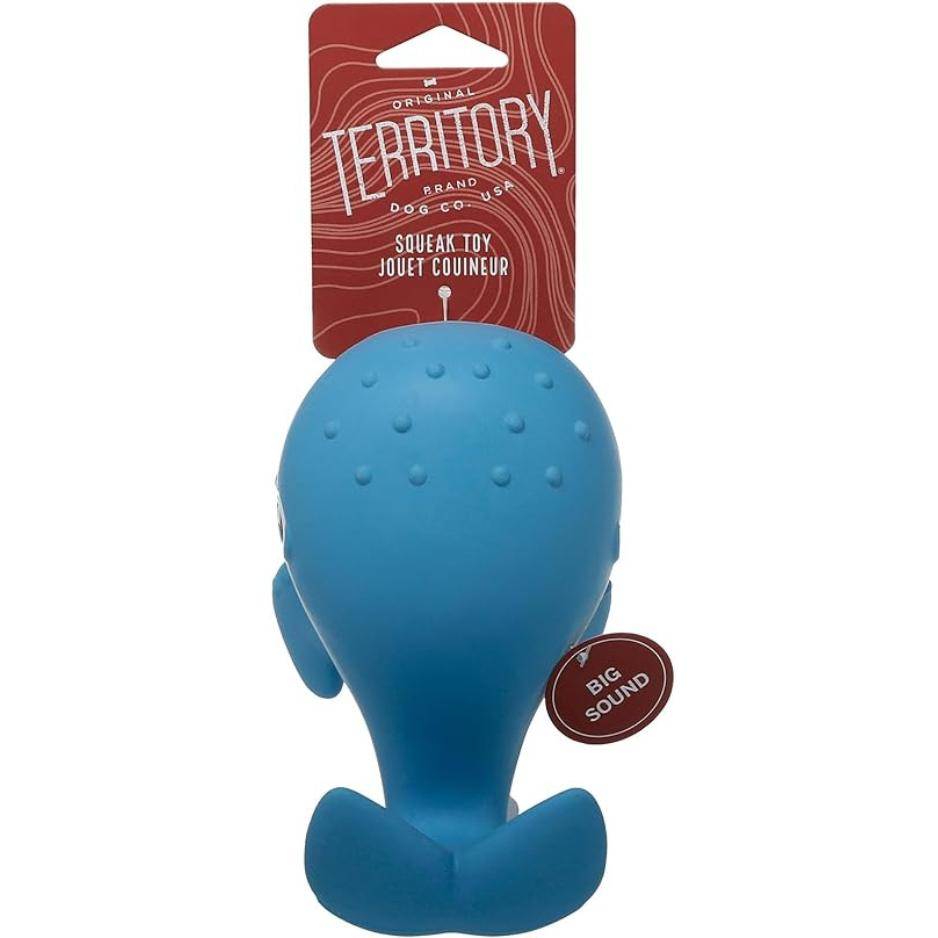 Territory Natural Rubber Whale Squeaker Dog Toy