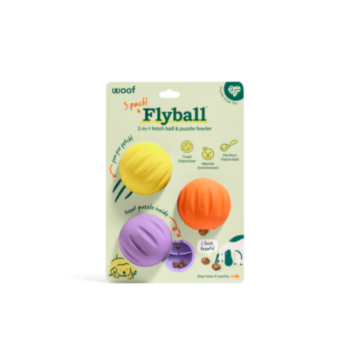 Woof Pet Forager Flyball Dog Toy 3-Pack