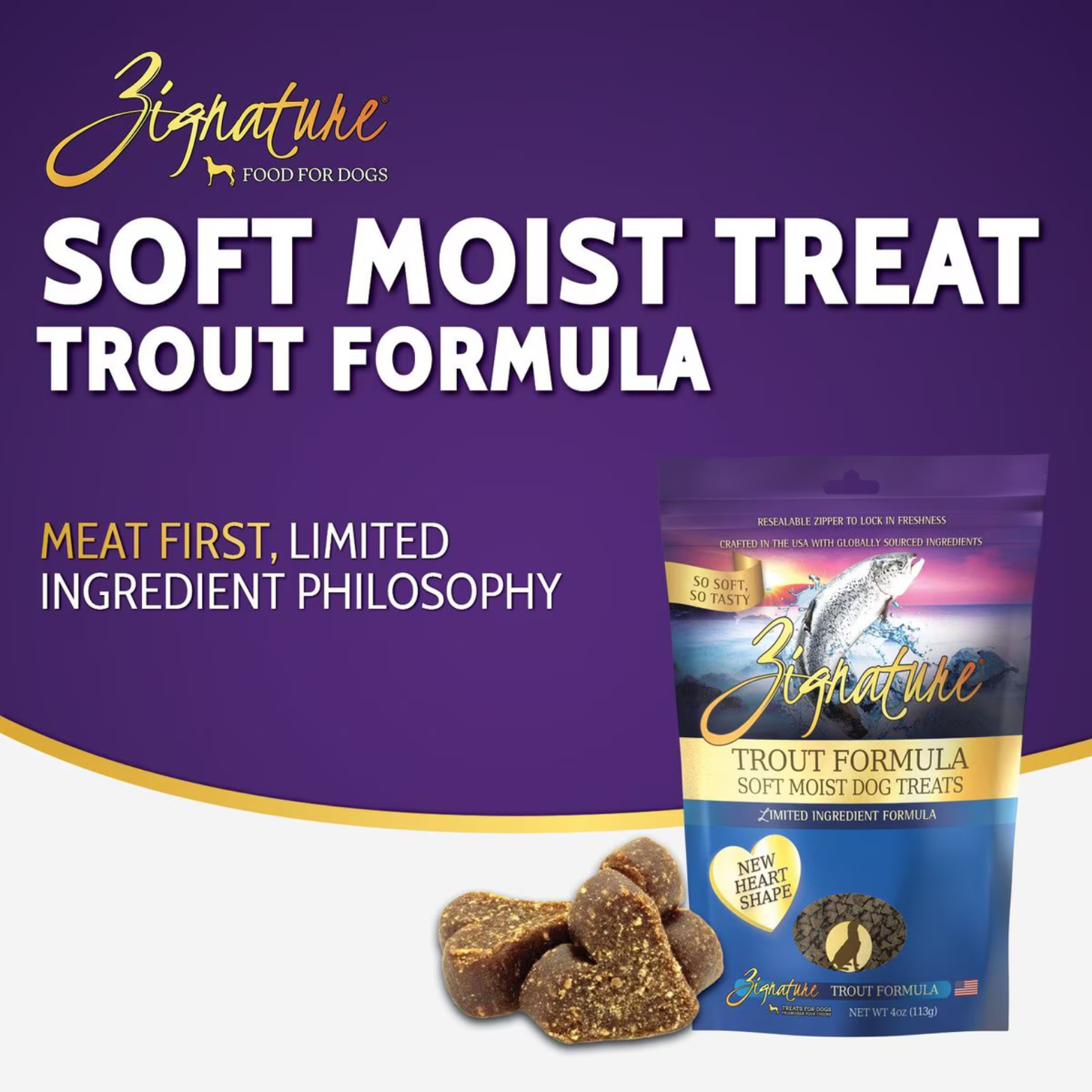 Zignature Trout Formula Soft & Chewy Dog Treats 4 oz