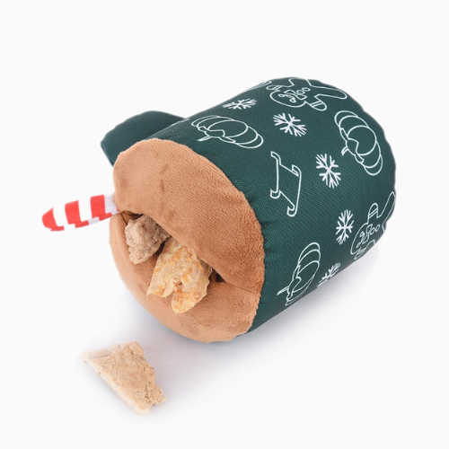 Hugsmart Pet Happy Woofmas Gingerbread Latte 2 in 1 Dog Toy
