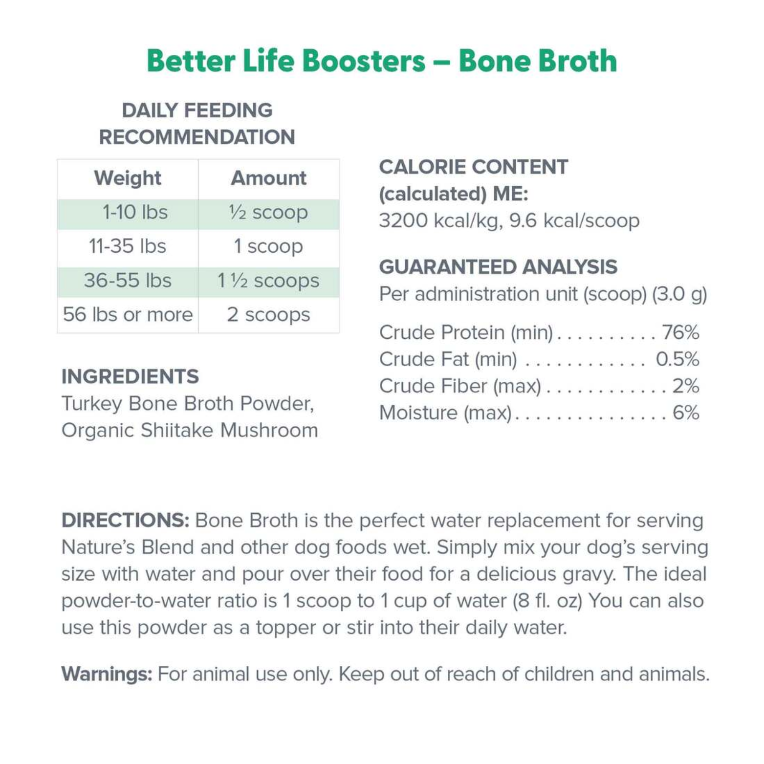 Dr. Marty Better Life Boosters Turkey Bone Broth Powder for Dogs 3.17 oz