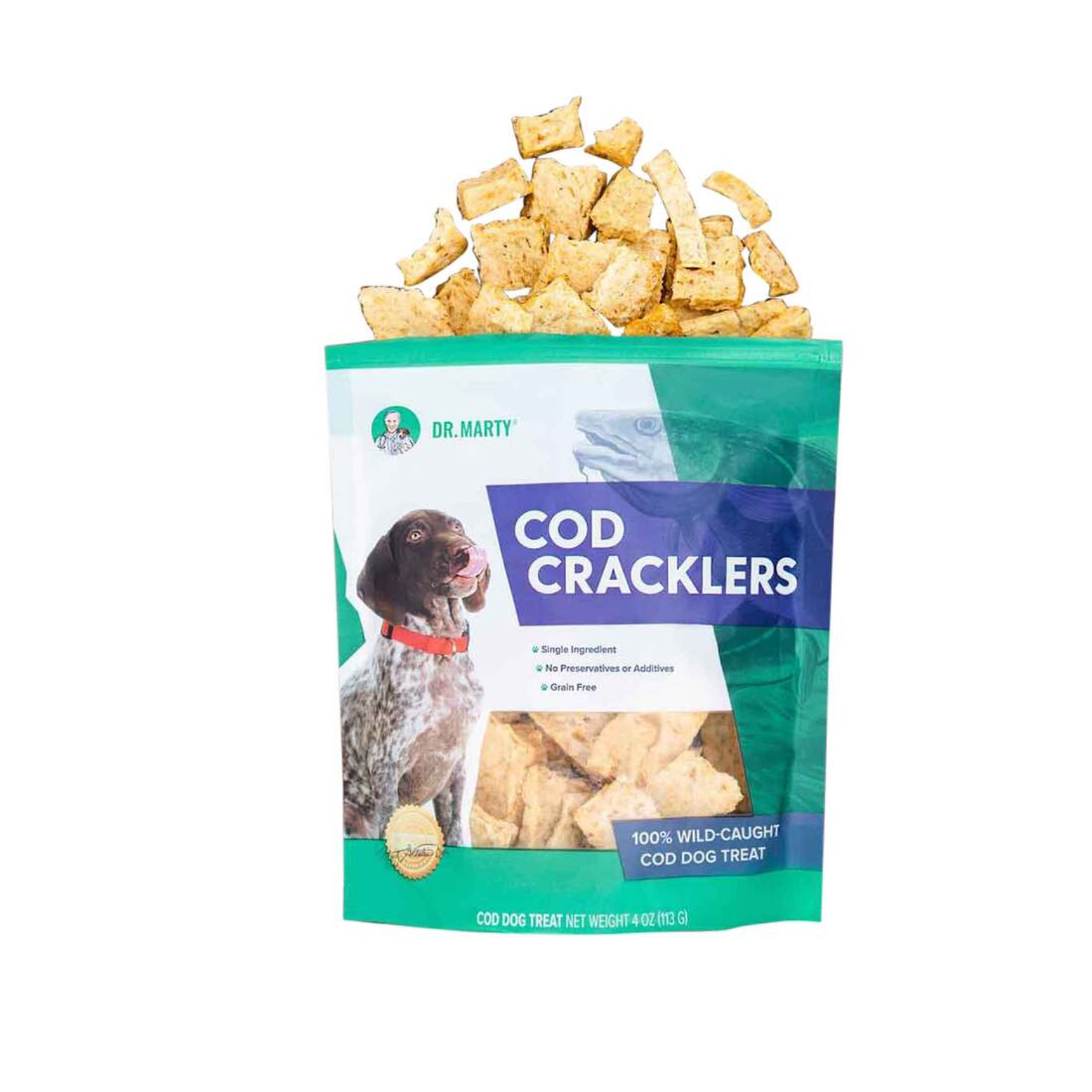 Dr. Marty Grain-Free Air Dried Dog Treats Cod Cracklers 4 oz