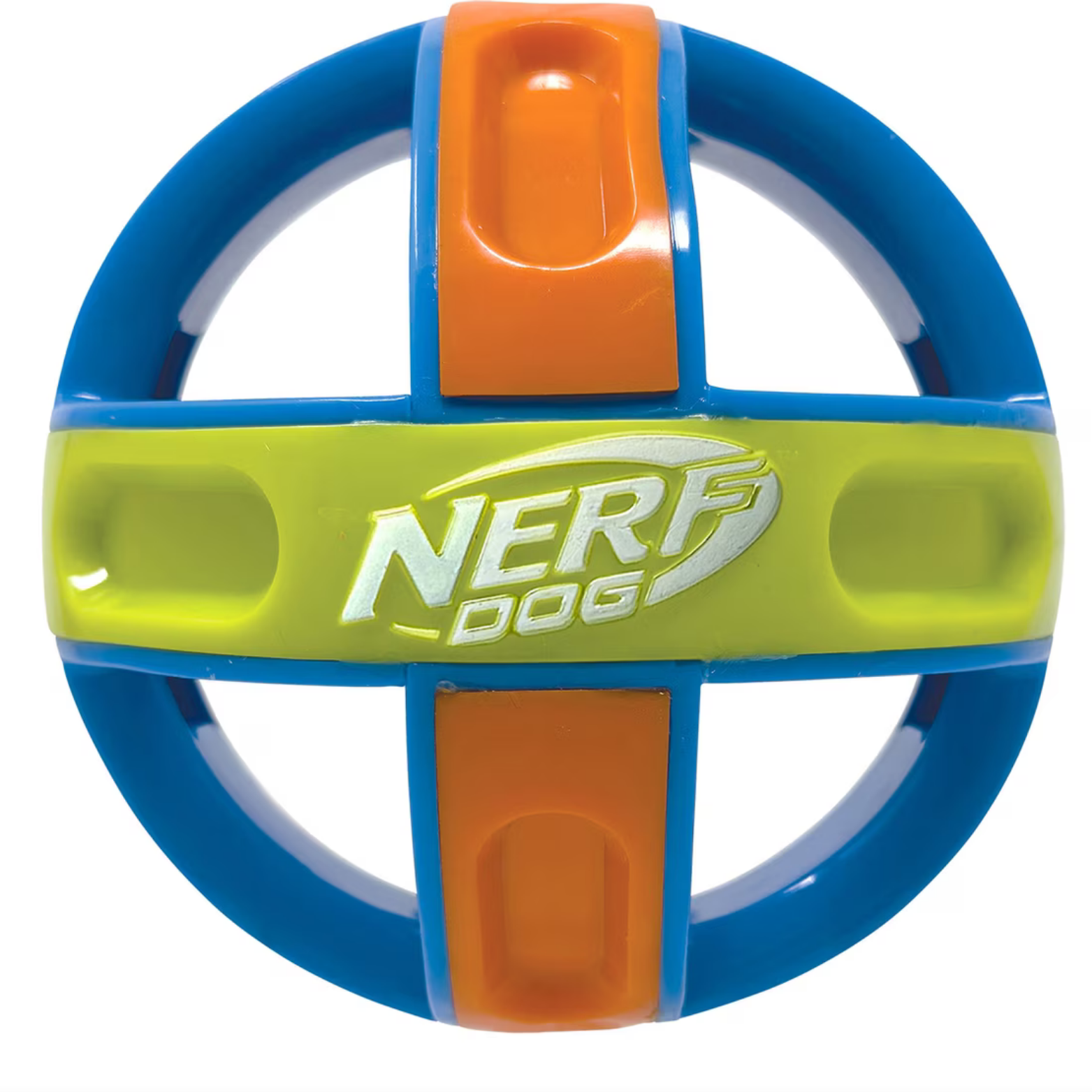 Nerf Dog Giggle Ball Game & Puzzle Dog Toy, Blue/Green/Orange, 5-in