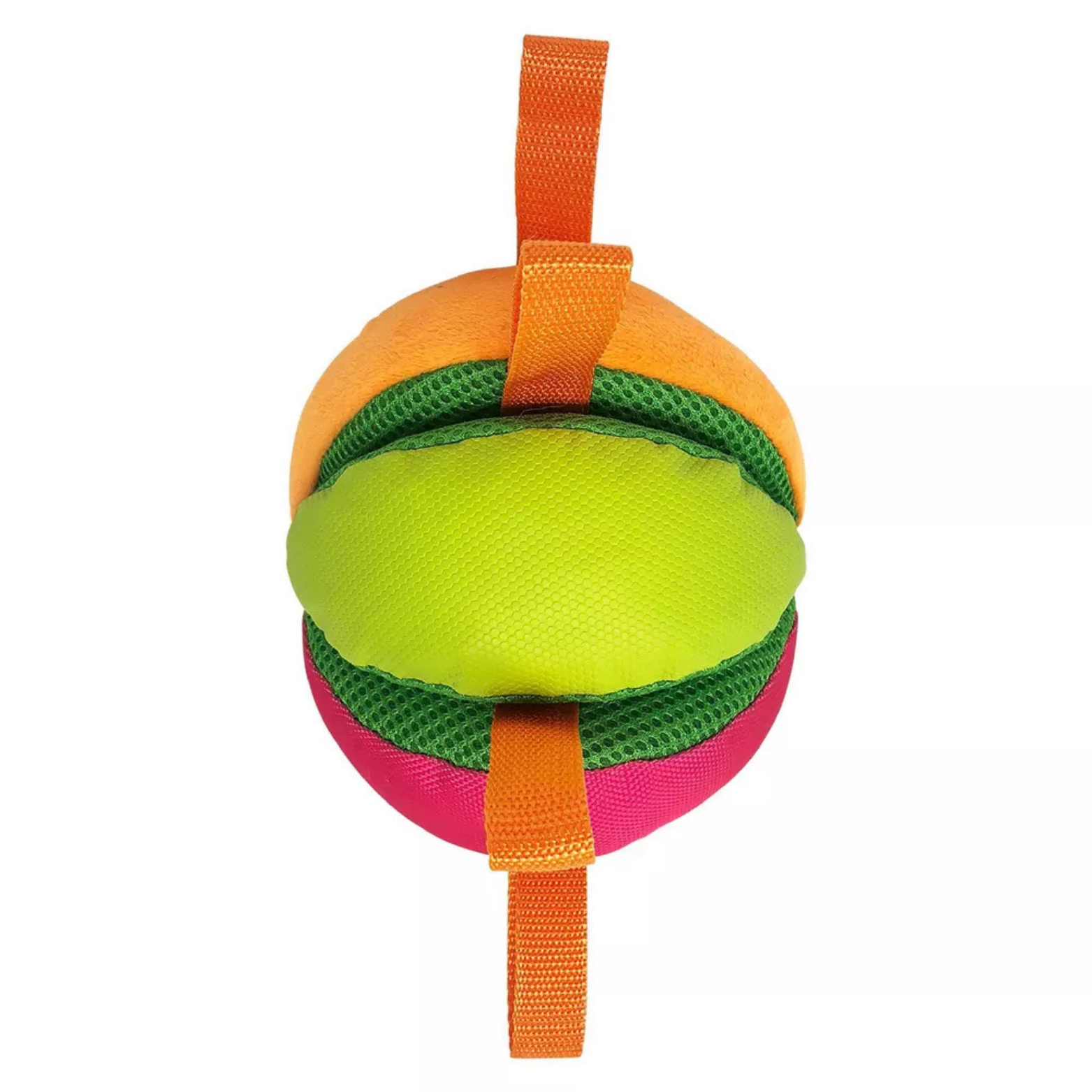 Nerf Dog Squeak & Crunch Wedge Dog Toy with Straps, 5.5"
