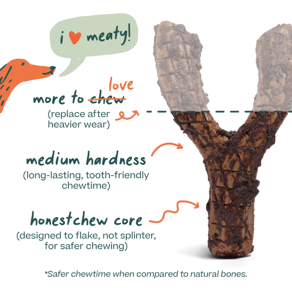 Woof Pet HonestChew Meaty, YGnawt Dog Chew Toy