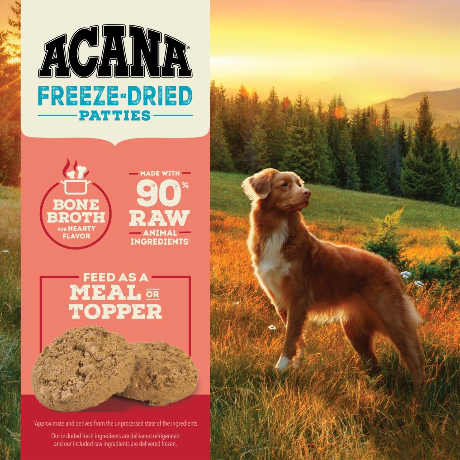 Acana Beef Recipe Patties Grain-Free Freeze-Dried Dog Food & Topper 14-oz