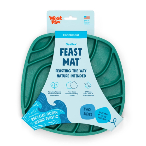 West Paw Design Waves Feast Mat Lick Mat & Slow Feeder Combo