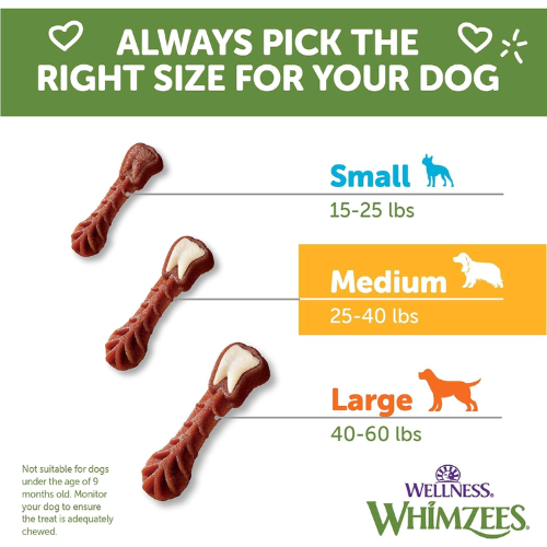 Whimzees Brushzees Dental Chews Natural Grain-Free Dental Dog Treats Value Box