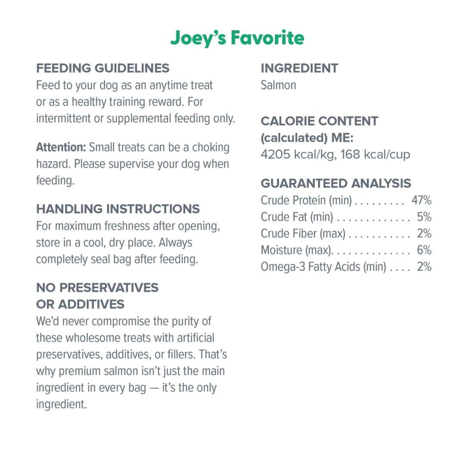 Dr. Marty Grain-Free Freeze Dried Dog Treats Joey's Favorite Salmon 4 oz