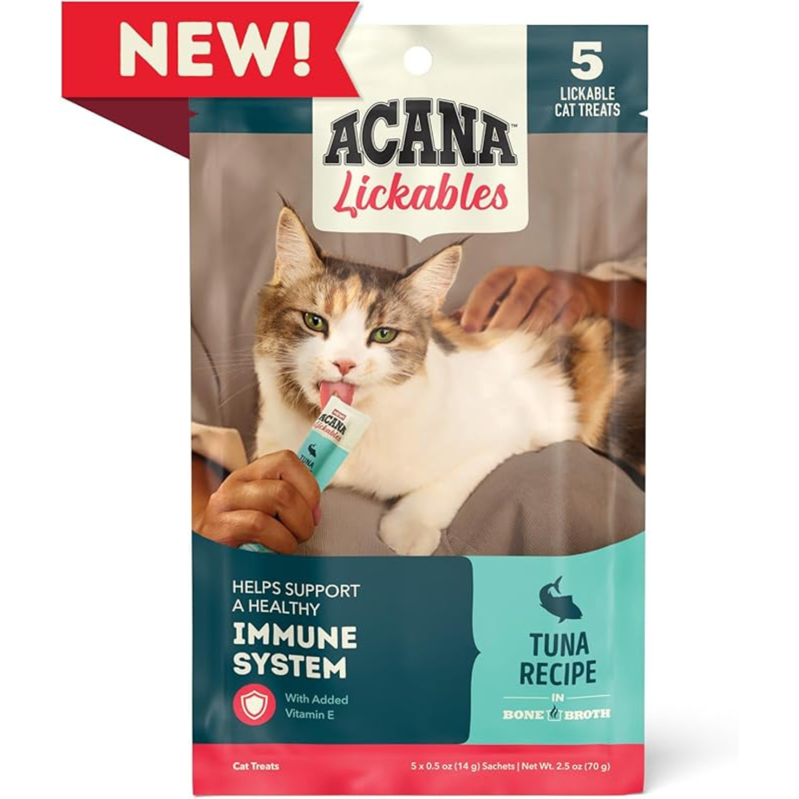 Acana Lickables Healthy Immune System Tuna Recipe Cat Treats, 2.5 oz, 5 count