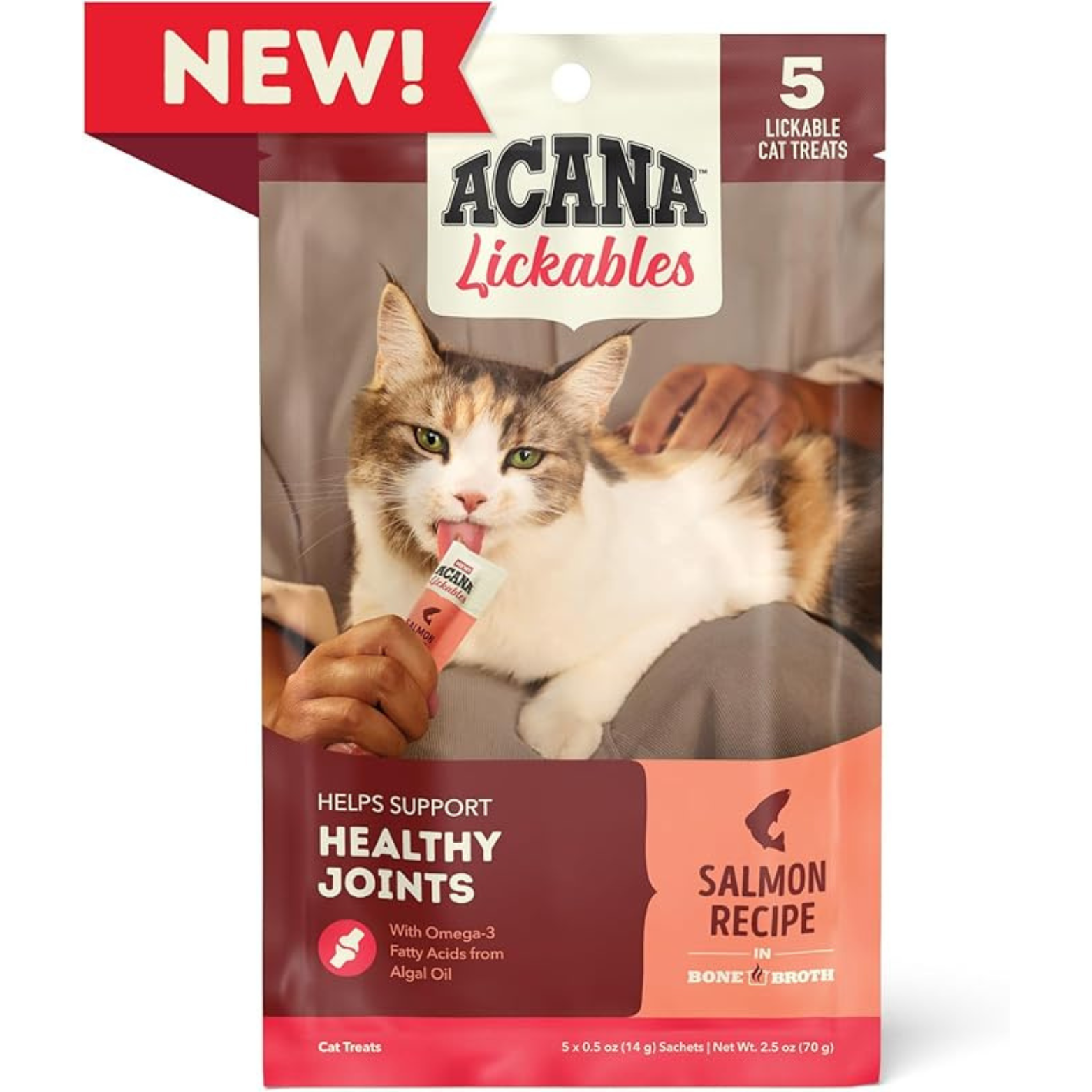 Acana Lickables Healthy Joints Salmon Recipe Cat Treats, 2.5 oz, 5 count